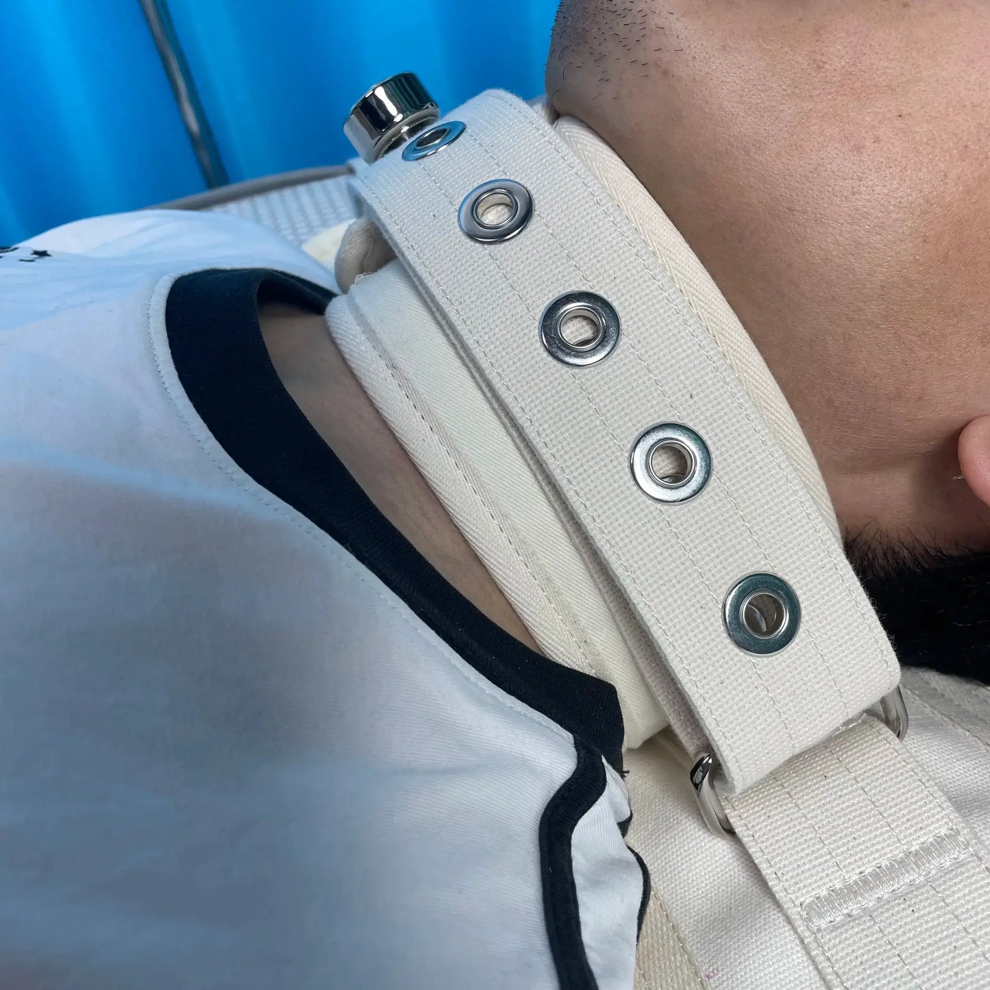 Medical Neck Restraint Collar | Soft Cervical Support | Magnetic Lock Beige