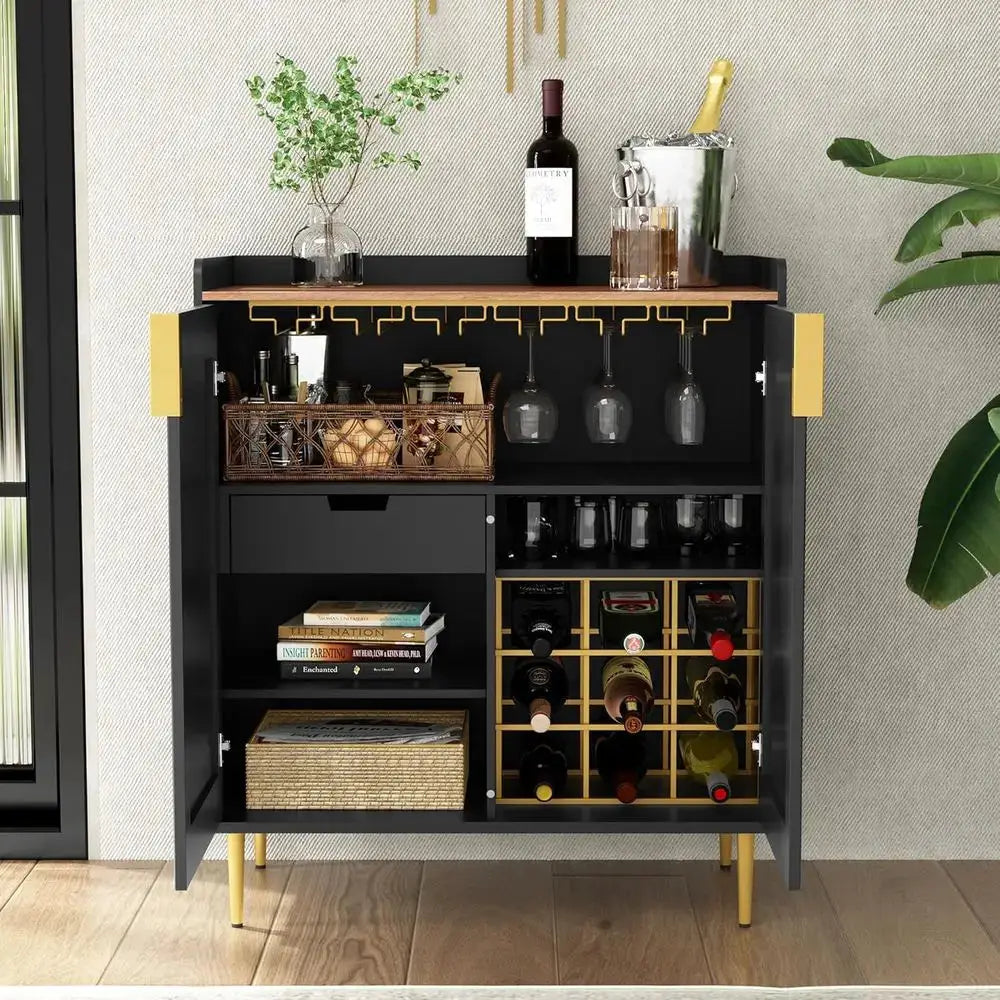 Elegant Sideboard Buffet Cabinet with Textured Finish, Coffee Bar Cabinet with Wine Storage for Kitchen, Dining, and Living Room from PriceLows™