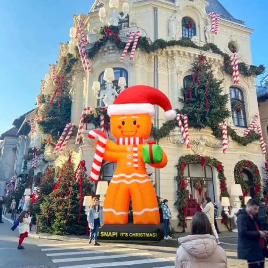 Inflatable Christmas Decor | Rugged PVC Build | Red Green Tones | 20 Foot High