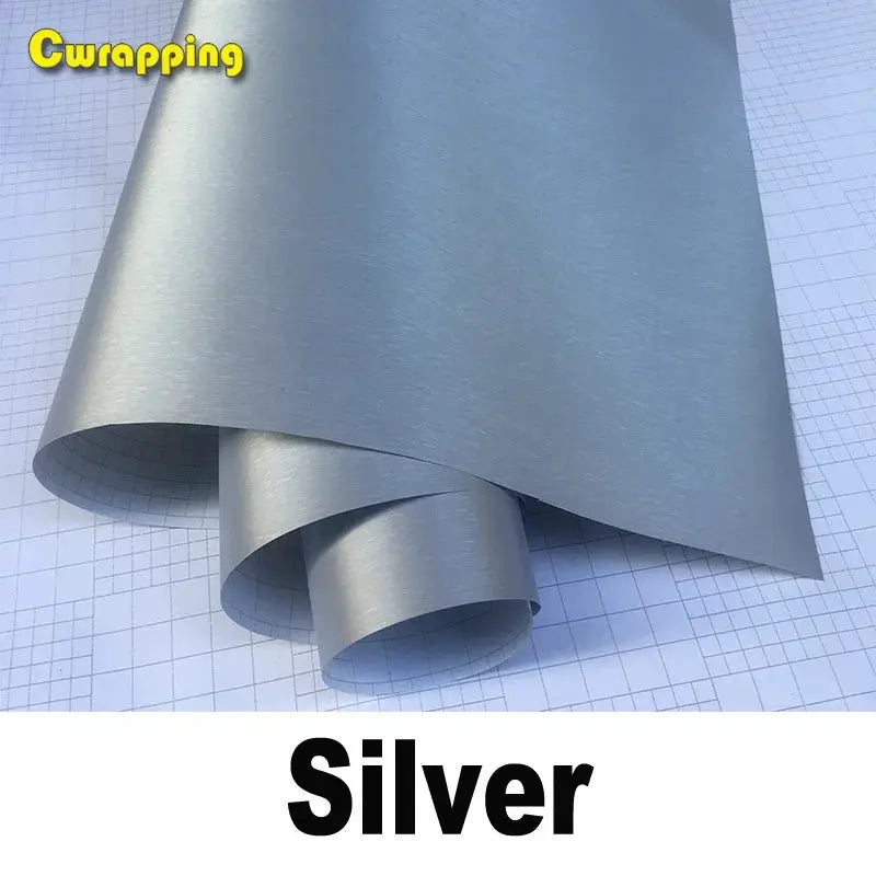 30cmx100cm Car styling Silver Matte Brush Metallic Vinyl Film Car Wrapping Sticker Decal Bubble Free Brushed Foil for Motorcycle from PriceLows™