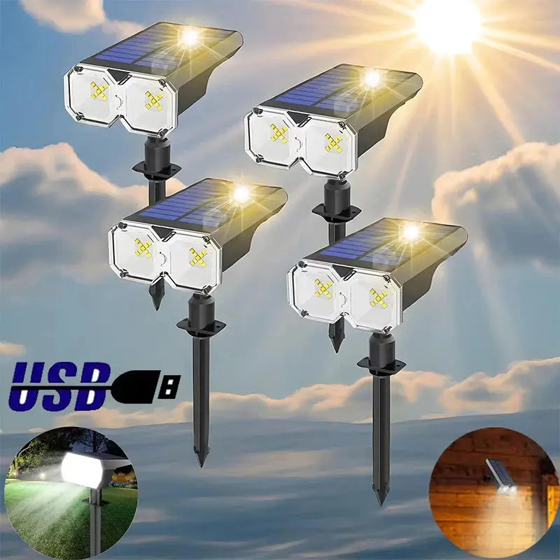 Solar Spotlight Outdoor IP65, Landscape Spotlights Compact Design Flood Light for Garden Yard Pathway House Tree Outside from PriceLows™