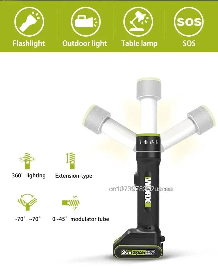 WORX WU010 WU027 WU028 WU206 20V Lithium Battery Multi-function Flashlight Outdoor Portable LED Light [Non Battery and Charger] from PriceLows™