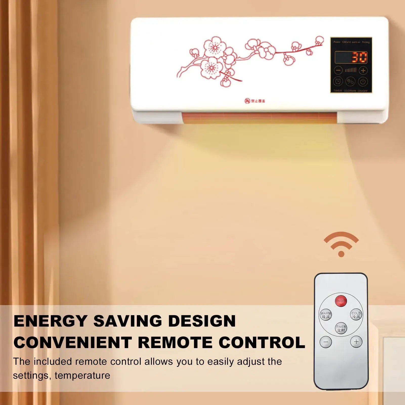 Air Conditioner with Remote Wall Mounted Air Conditioner Low Noise Space Heater with Touch Display Remote Control Clothes Hanger from PriceLows™