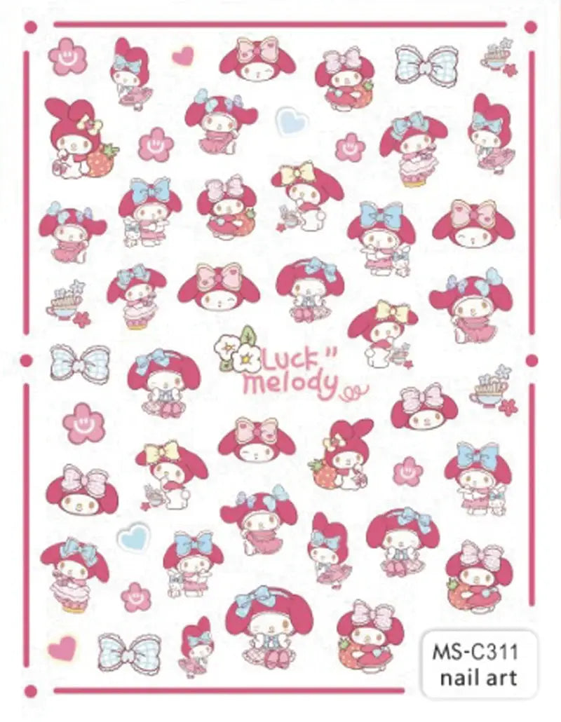 1PCS Cartoon Kawaii Pokémon Nail Stickers 3D Sanrio Hello Kitty Stickers For Nails Nails Accesories Anime Kuromi Nail Supplies from PriceLows™