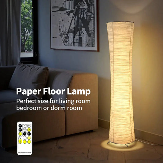 Paper floor lamp, paper and chrome-plated standing lamp, LED light strip, living room and bedroom decoration, festival lantern, from PriceLows™