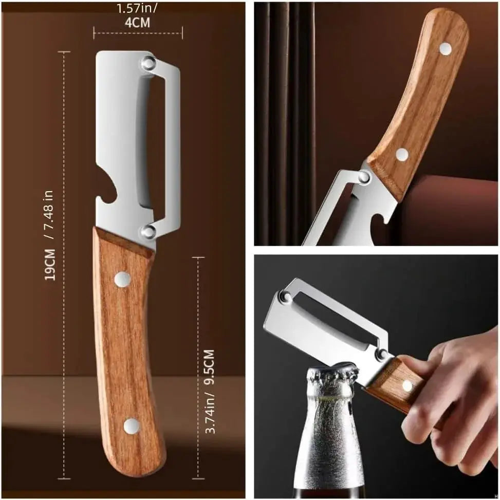 2pcs Multi-Functional Vegetable Peeler for Kitchen,Upgrade 2 in 1multifunctional Vegetable Peeler,Multi Functional Vegetable Fruit Peeling Tools with Bottle Opener and Wooden Handle from PriceLows™