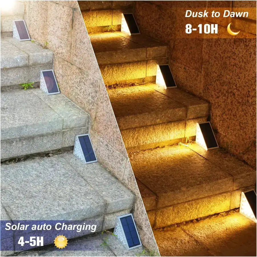 Outdoor Stair Lights 12 Pack, Solar Step Lights Waterproof IP67,80 Lumen, Led Step Light Outdoor for Garden Backyard Stair, Fron from PriceLows™