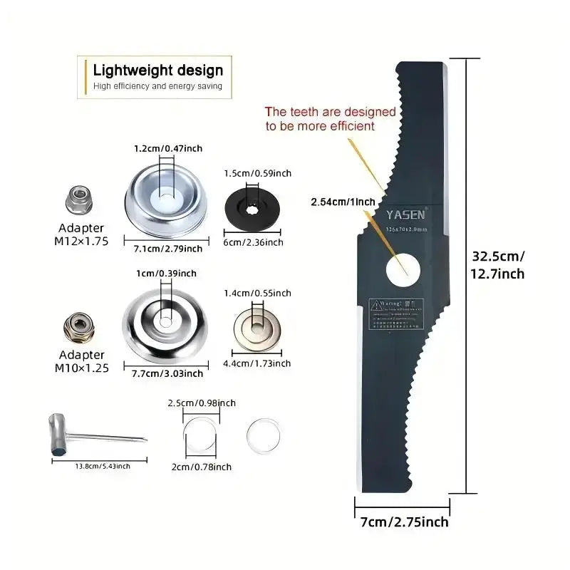 1Pc 12.7inch S-Shaped Toothed Blade, Mounting Hole 1inch, Easy to Install, Durable and Lightweight Design, Rotating Brush Knife Trimming Head Weeding Blade, Suitable for Garden Gardening Lawn Trimming from PriceLows™