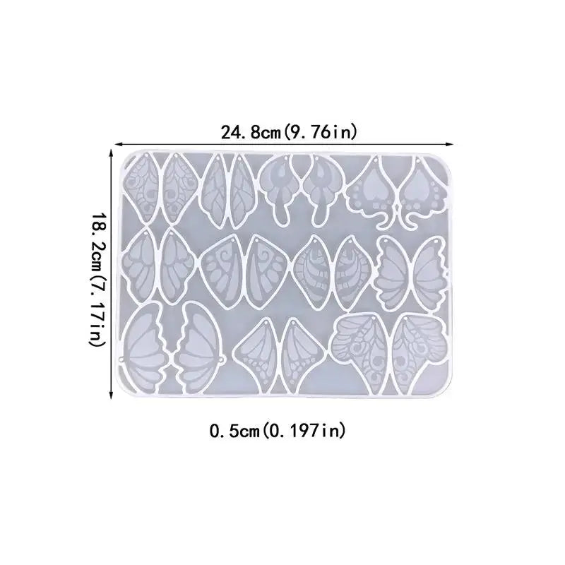 Silicone Resin Mold | Butterfly Wing Design | 3 Sizes | Earring Casting Tool