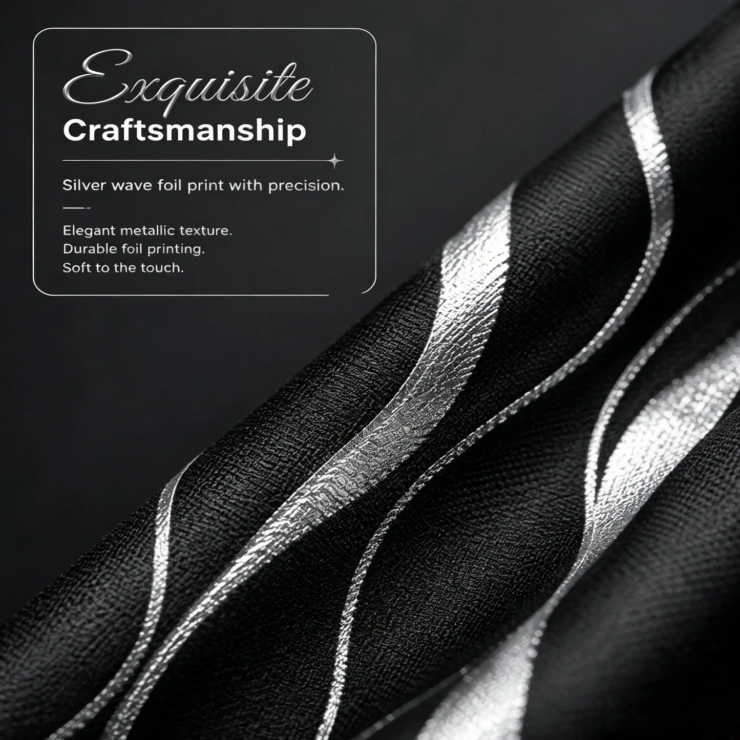 4 Panels Blackout Curtains Silver Wave Foil Design Grommet Top Window Treatment 5 Colors Available Room Darkening Thermal Insulated Indoor Outdoor Curtains from PriceLows™