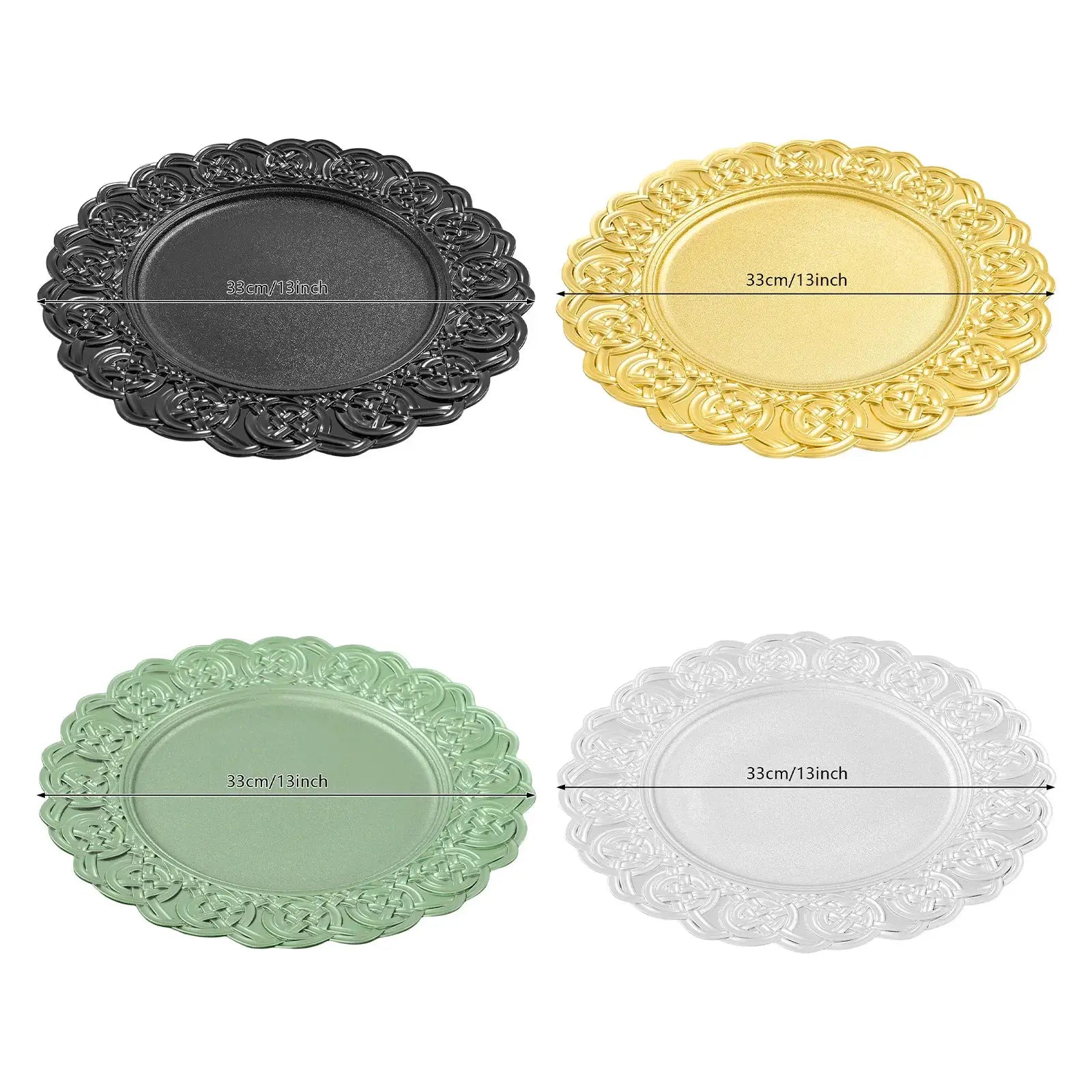 100pcs 13" Chargers Plate Round Gold Salad for Wedding Dinner Plate Decor Party Celebrations from PriceLows™