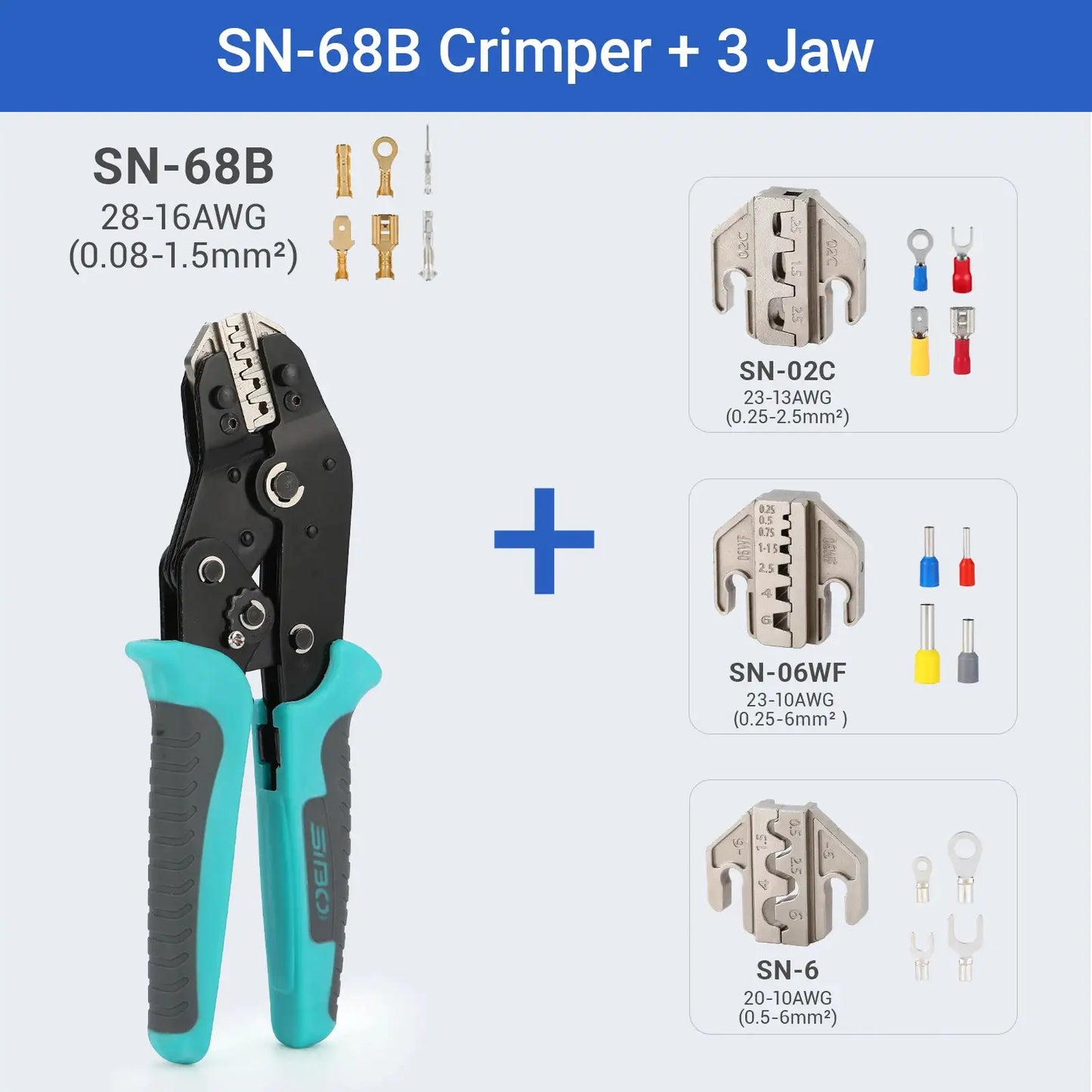 Crimping Tool Set Electrician Tools Quick Change Jaws For Crimp Terminals Dupont JST Non Insulated Open Barrel Ferrule MC4 Solar from PriceLows™