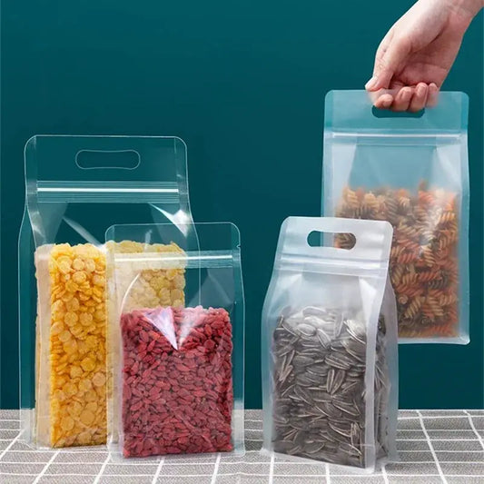 Zip Lock Bags | Capacity 150ml | Stand Up Pouches With Handle | 50 Pcs