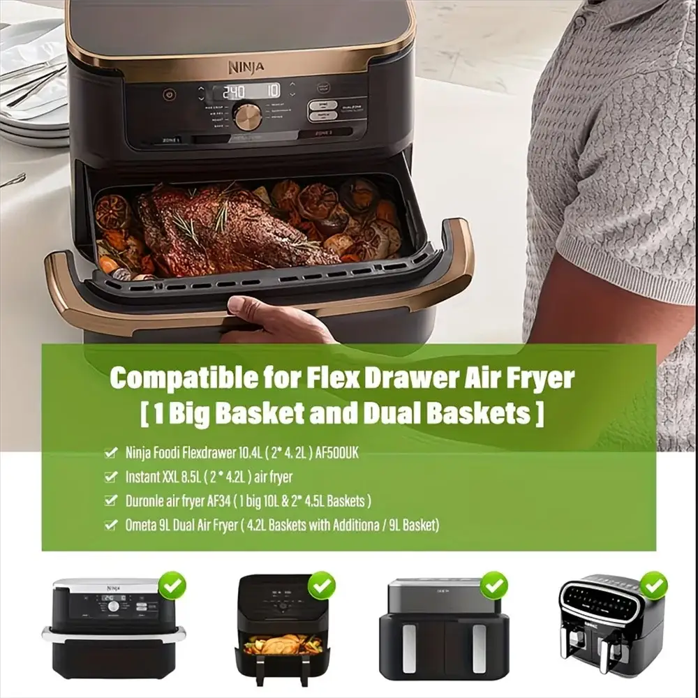Ninja AF500 Silicone Liners | Reusable | Nonstick | Durable Handles