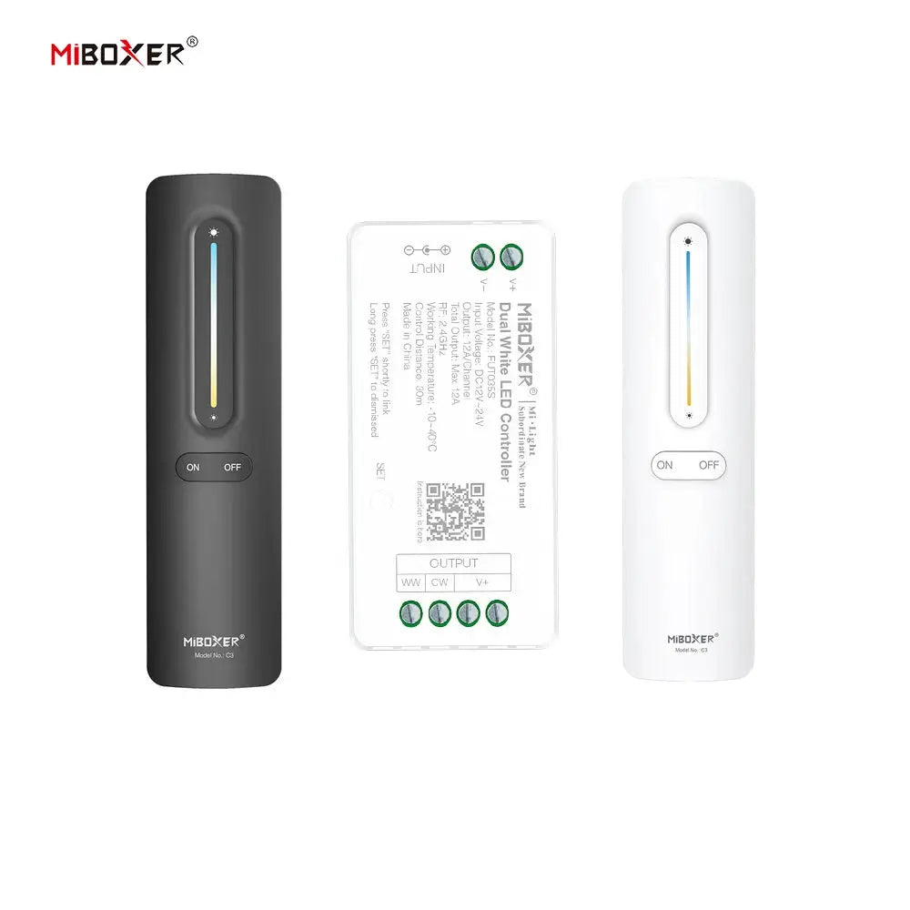 MiBoxer DC12~24V FUT035S+C1 C3 C3P 2.4GHzRF Wireless Dual White 12A/Channel LED Controller For CCT COB/Led Strip Light from PriceLows™