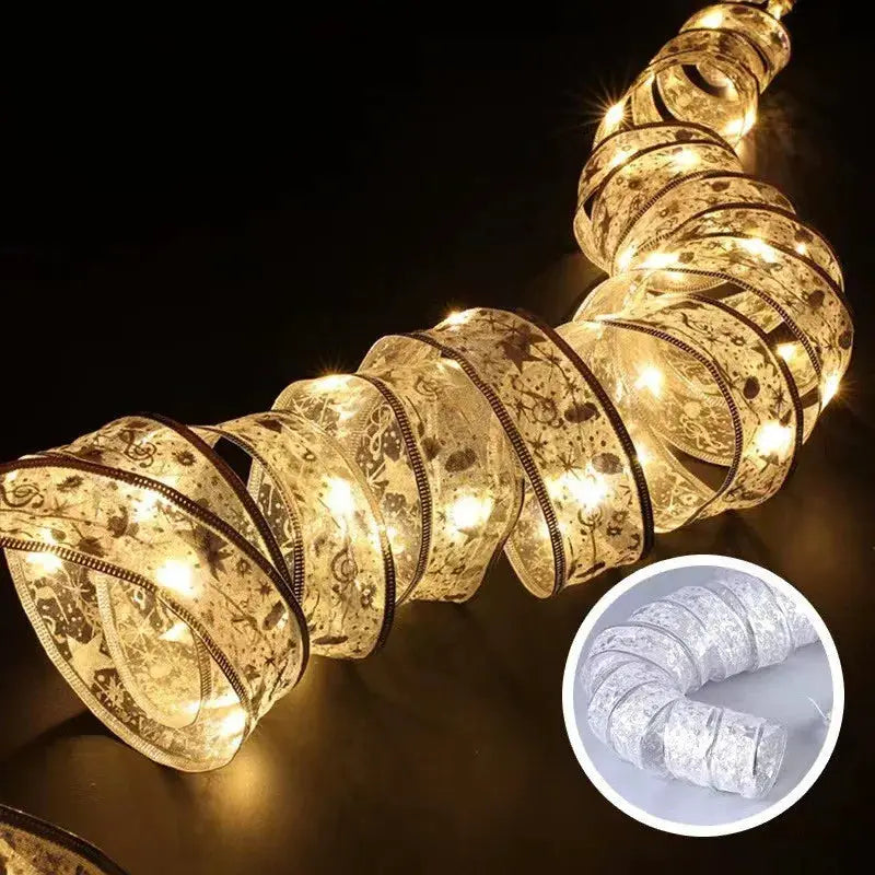 Indoor String Lights Battery Operated Christmas Ribbon with Lights Christmas Tree Accessories Decoration for Christmas New Year from PriceLows™
