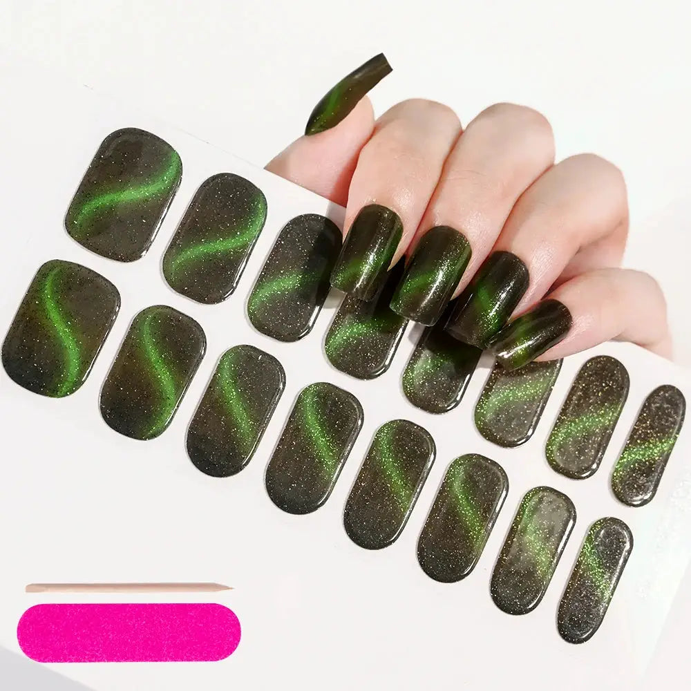 Semi Cured Wraps Fast Gel Nail Sticker Soild Nail Gel Wraps Adhesive Full Cover Gel Nail Decal UV Lamp Cured Manicure Decoration from PriceLows™