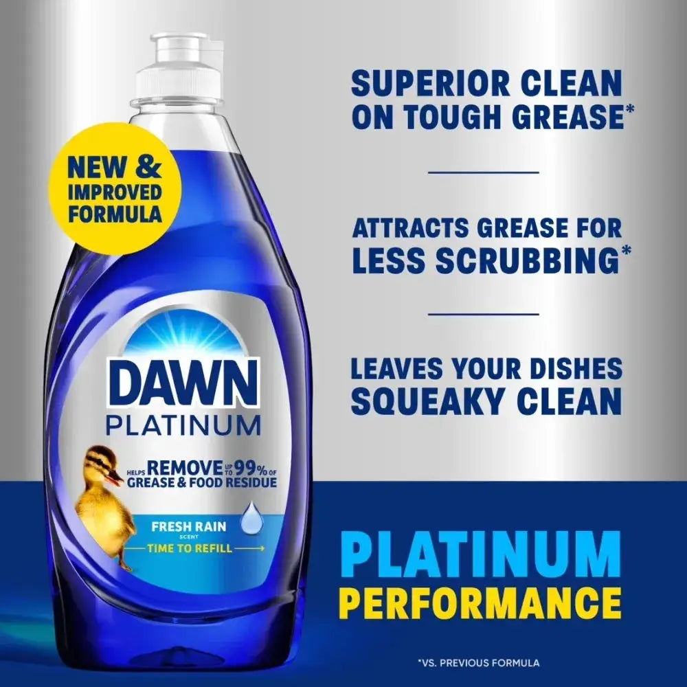 Dish Soap | Fresh Rain Scent | Powerful Grease Cleaning | 30 Fl Oz Bottle