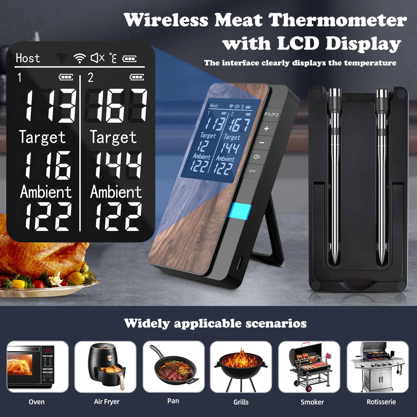 Wireless Meat Thermometer | Multi-Sensor Probes | Ultra-Thin Probes | Bluetooth