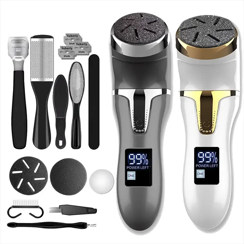 Rechargeable Electric Foot Rasp Electric Pedicure Foot Sander IPX7 Waterproof 3 Grinding Heads to Eliminate Feet Dead Skin from PriceLows™