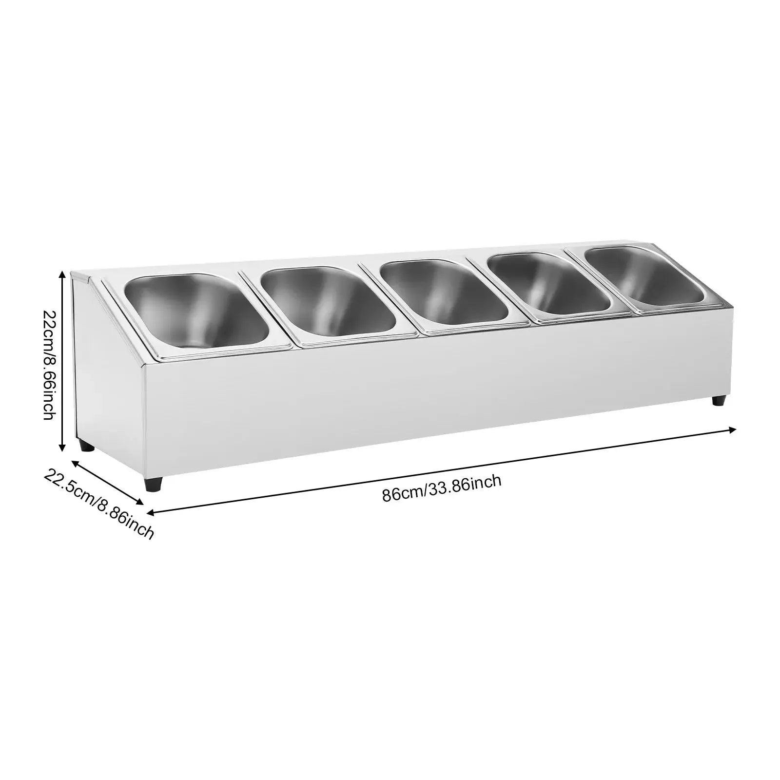 Spice Rack Shelf Stainless Steel One Row with 5 Containers, Countertop Inclined Holder for Seasoning Sauce Jam Fruits Ingredient from PriceLows™