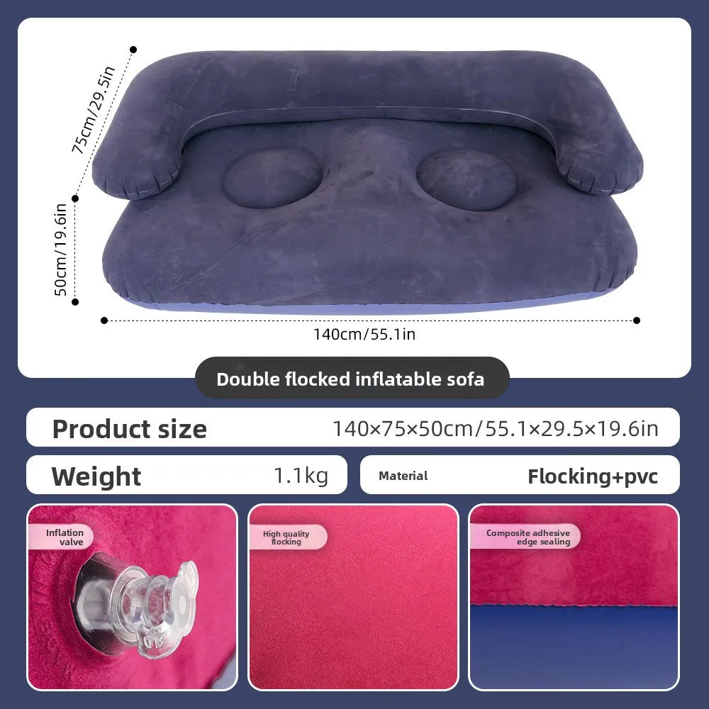 Inflatable Sofa Couch | 2 Person | Foldable With Armrests | Outdoor Camping