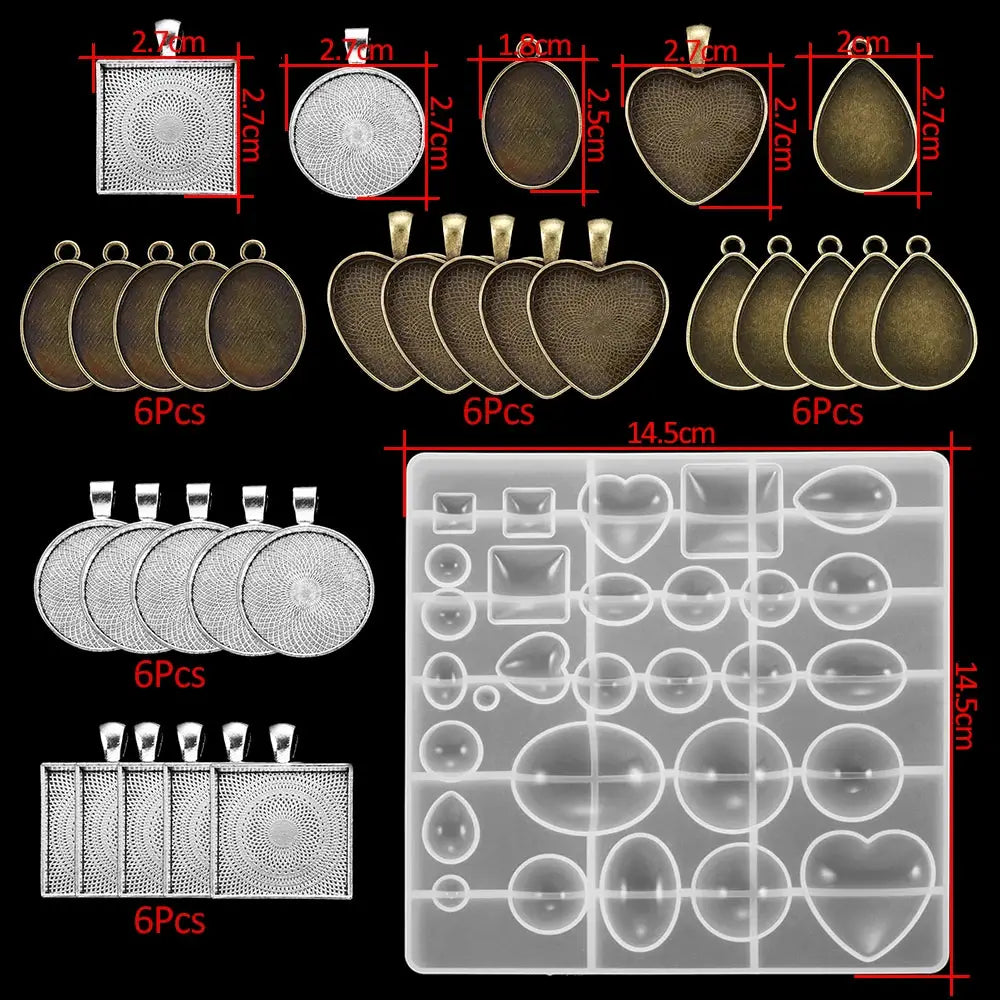 Silicone Resin Mold Kit | Jewelry Making Supplies | With Epoxy And Dried Flowers