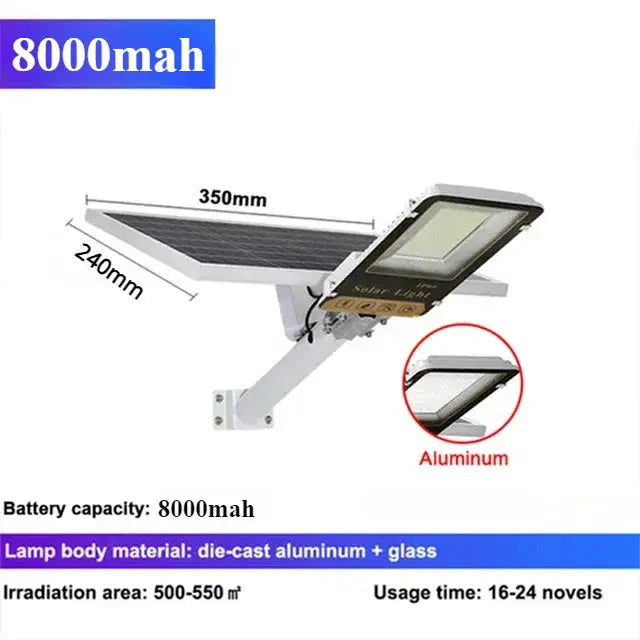 Aluminum 8000mah High Power Solar Light Outdoor Solar Street Light Waterproof Street Light For Garage Garden Terrace wall lamp from PriceLows™