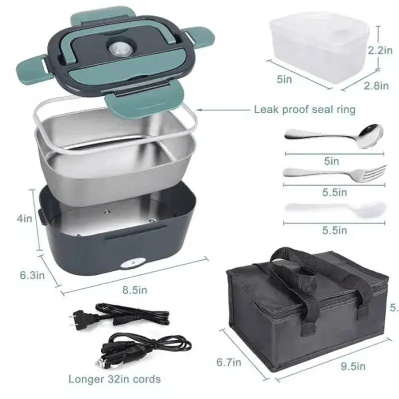 1.5 L 60W Electric Lunch Box Food Warmer Portable Food Heater for Car Or Home - Leak Proof, Lunch Heating Microwave for Truckers from PriceLows™