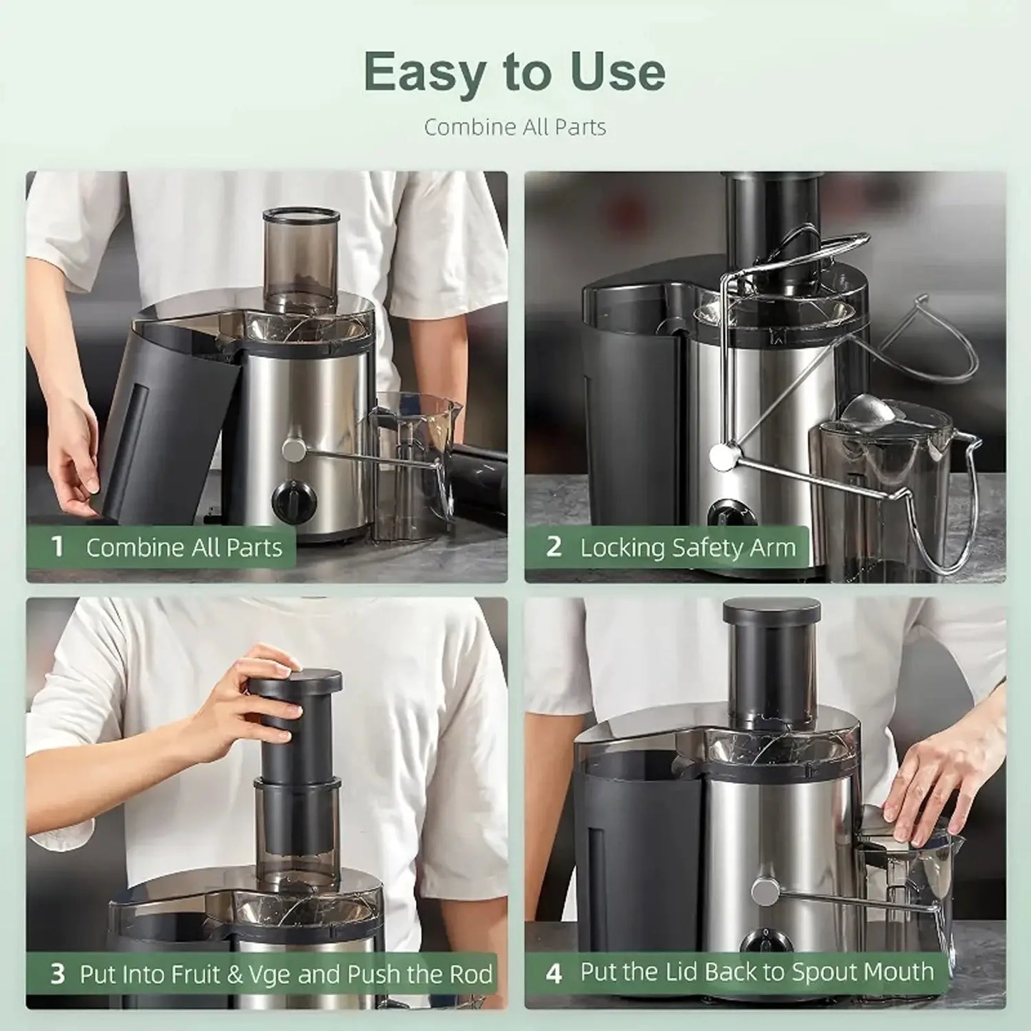 Household and commercial dual-purpose juicer with powerful motor, high-speed output fine andresidue free juice, large capacity machine, material, high temperature resistance, odorless fruit andvegetable fresh pressing juicer from PriceLows™