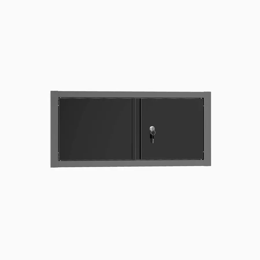 Metal Wall Mounted Cabinet with Two Lockable Doors, Hanging Steel Tool Chest, for Kitchen Warehouse Office Garage from PriceLows™
