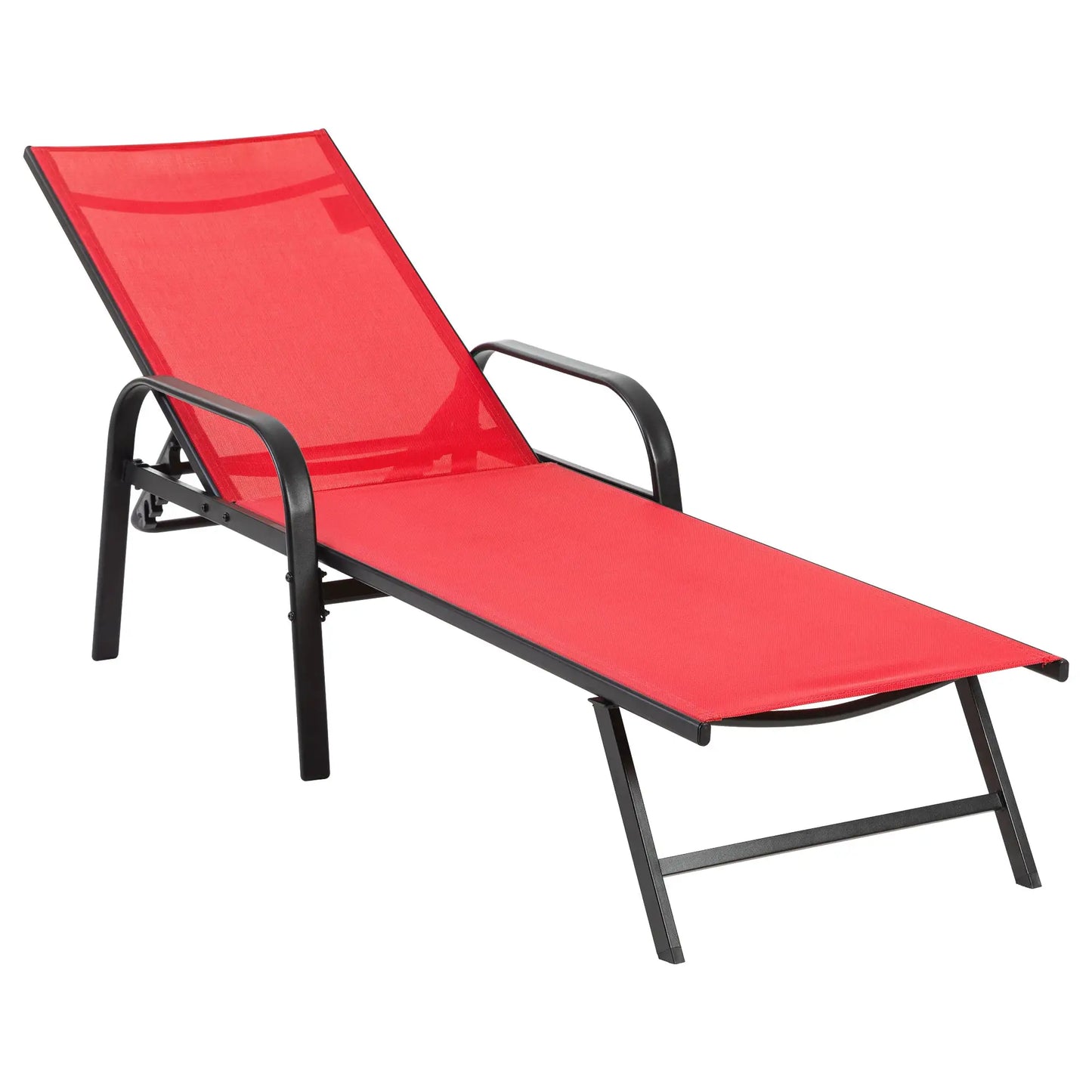 JHK Folding Portable 8-legged Beach Chair Outdoor Sun Chairs with Armrests Metal Frame Lounge Recliner Chair for Patio Backyard from PriceLows™