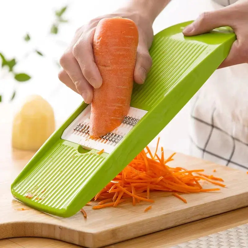 Handheld Mandoline Slicer | 3 Stainless Steel Blades | Adjustable Thickness