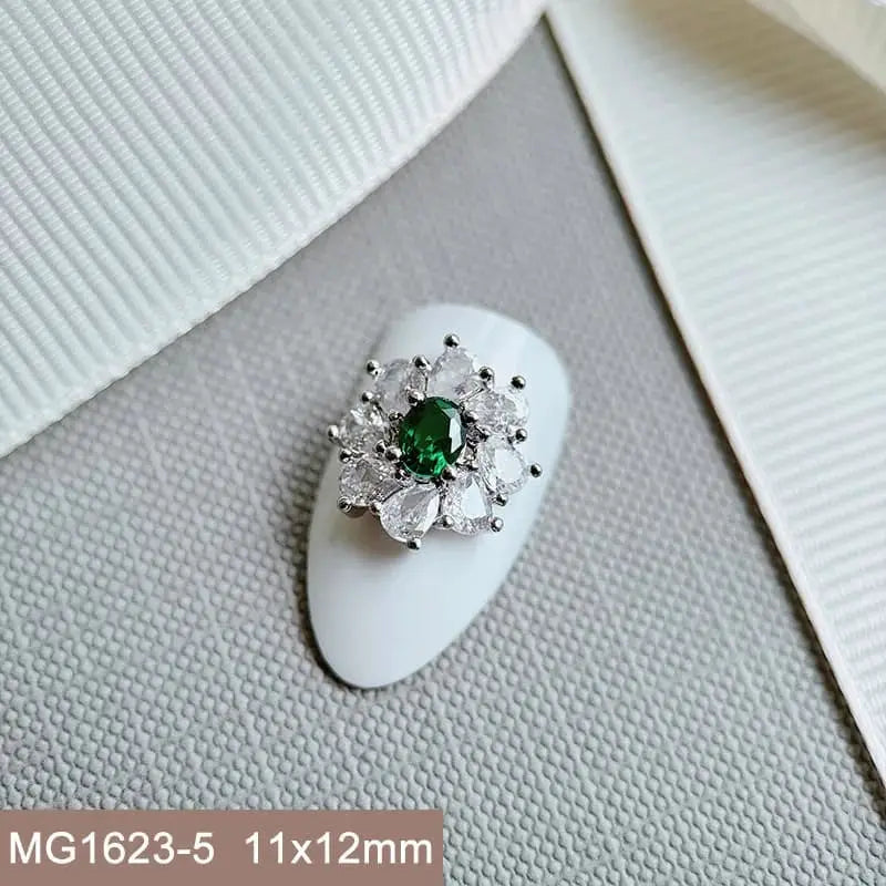 10pcs Luxury Flower Laurel Wreath Zircon Metal Nails Jewelry Decorations DIY Wearing Nail Art Accessories Charms Parts Supplies from PriceLows™