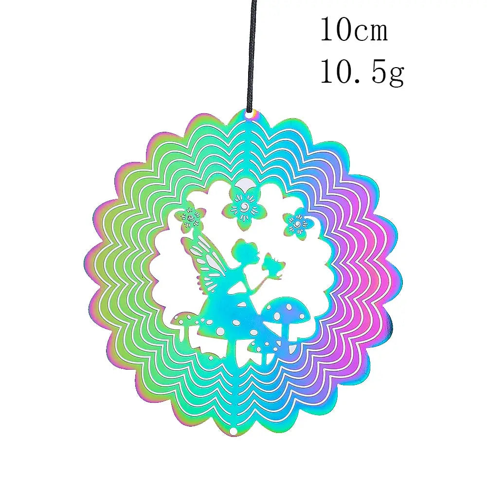 Gradient Color Fairy Wind Spinner 3D Rotating Visual Effect Wind Chimes Catcher Pendant Aesthetic Home Garden Hanging Decoration from PriceLows™