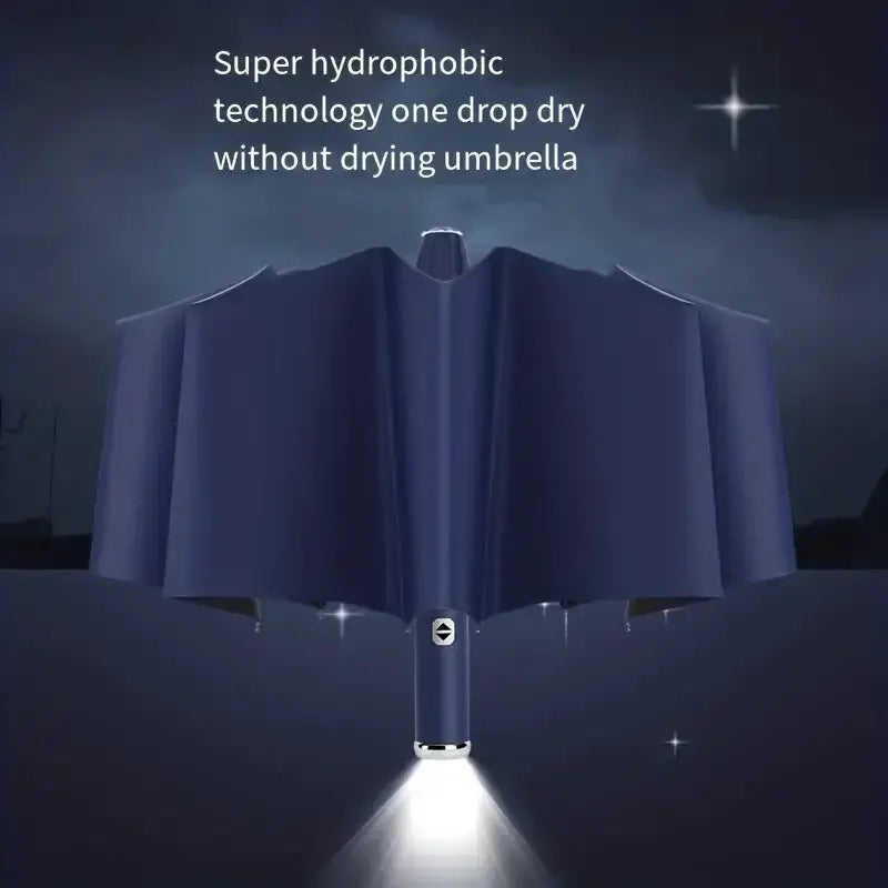 Automatic Folding Umbrella | LED Flashlight | Windproof | Three Fold