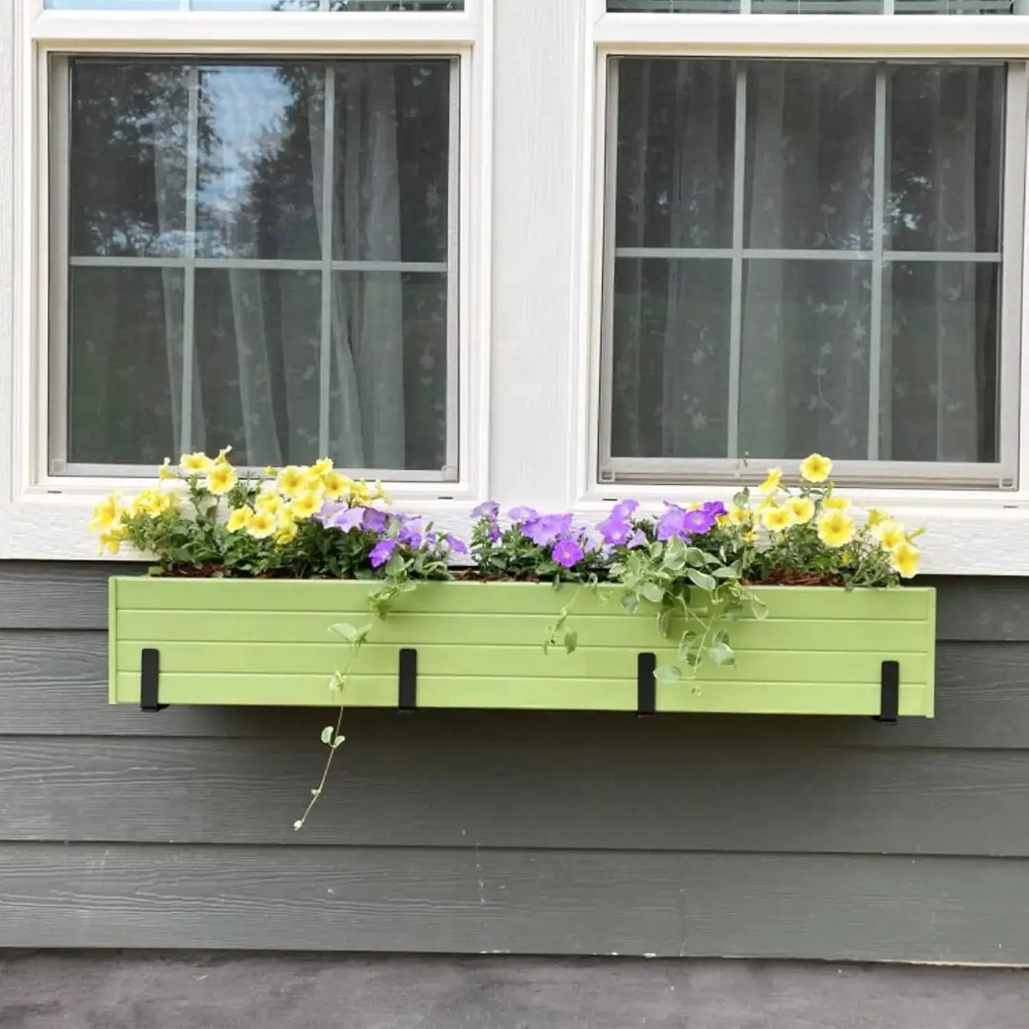 Adjustable Window Box Bracket 4 Pack, Heavy Duty Planter Holder for 6-12 Inch Deep Boxes from PriceLows™