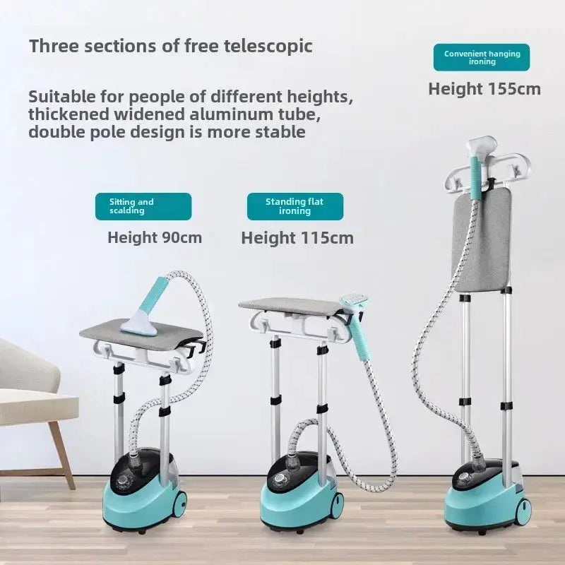 Portable Double Rod Steam Iron | Hand Held Clothes Steamer | Fast Heat Vertical Hanging