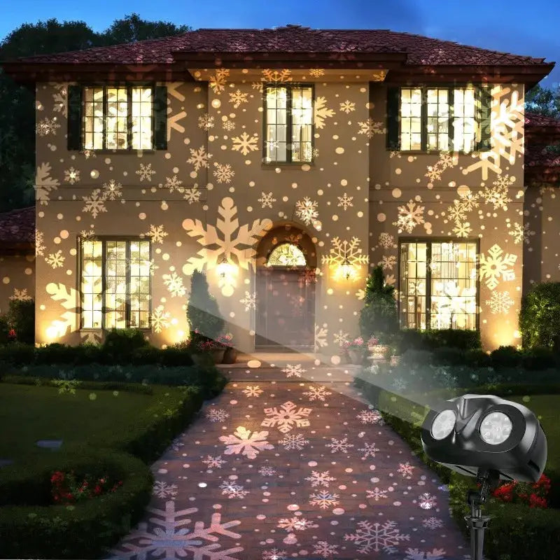 Snowflake Projection Light | Double Headed | Outdoor Waterproof | Plug In