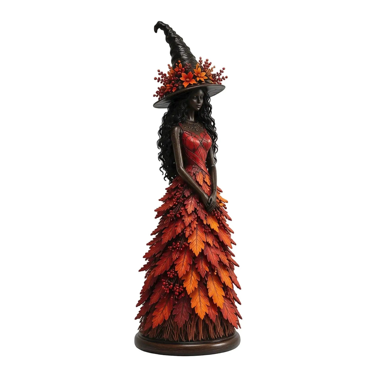 Witch Figurine | 15CM Resin | Halloween Decor | Berry Staff