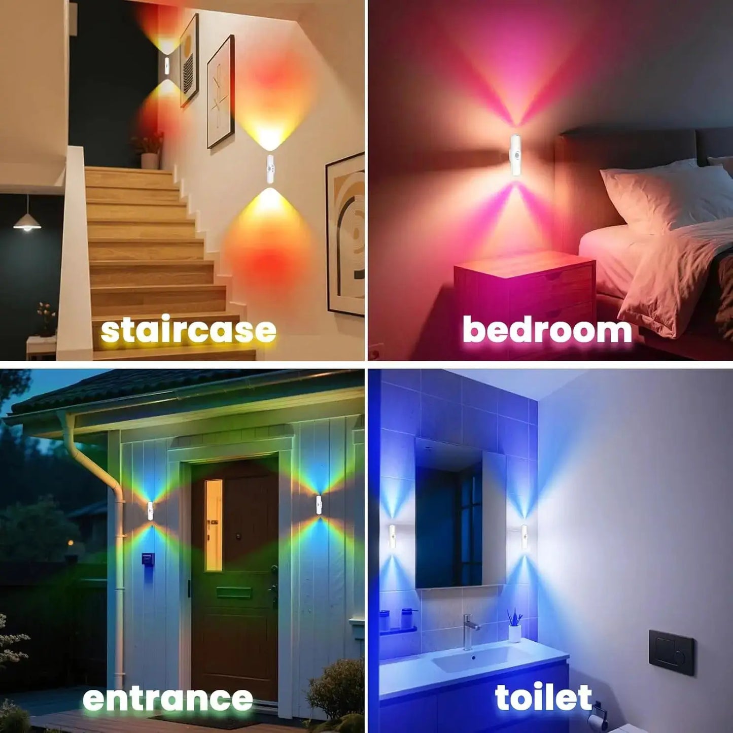 Motion Sensor Night Light 7 Color Change LED Wireless Wall Lamp Magnetic Rechargeable Spotlight for Bathroom Bedroom Living Room from PriceLows™