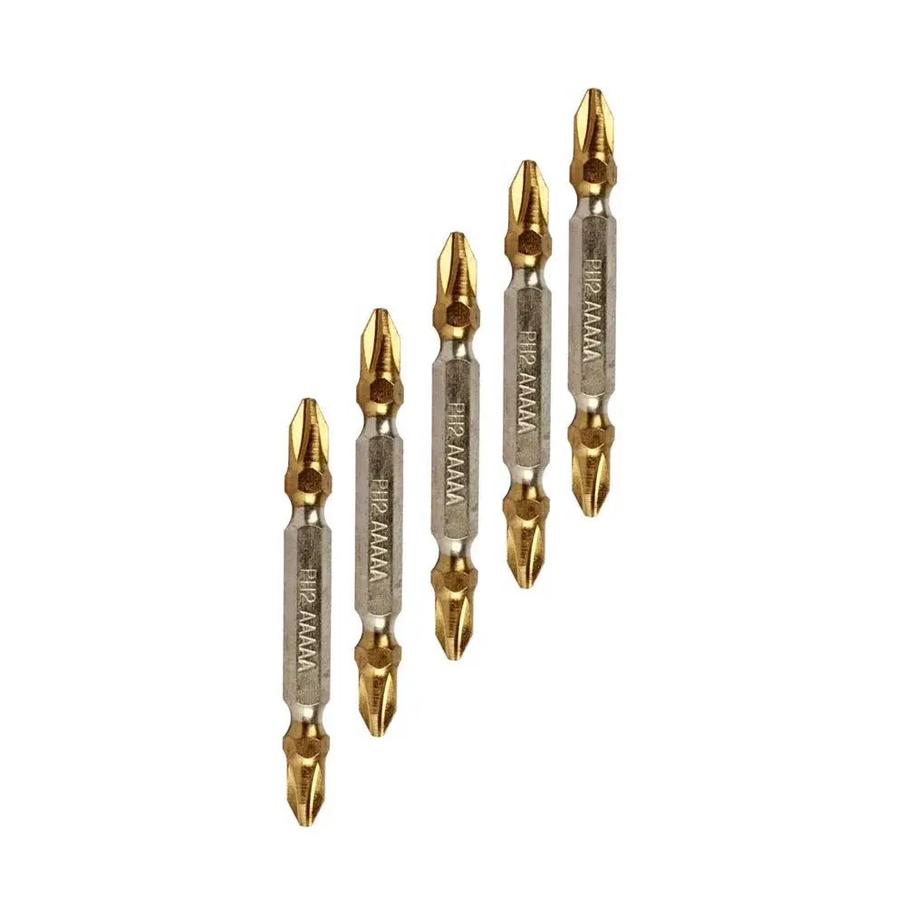65mm Titanium Coated PH2 Cross Double Head Screwdriver Bits Electric Hex Shank Magnetic Screw Driver Drill Bit 5Pcs / 10Pcs from PriceLows™