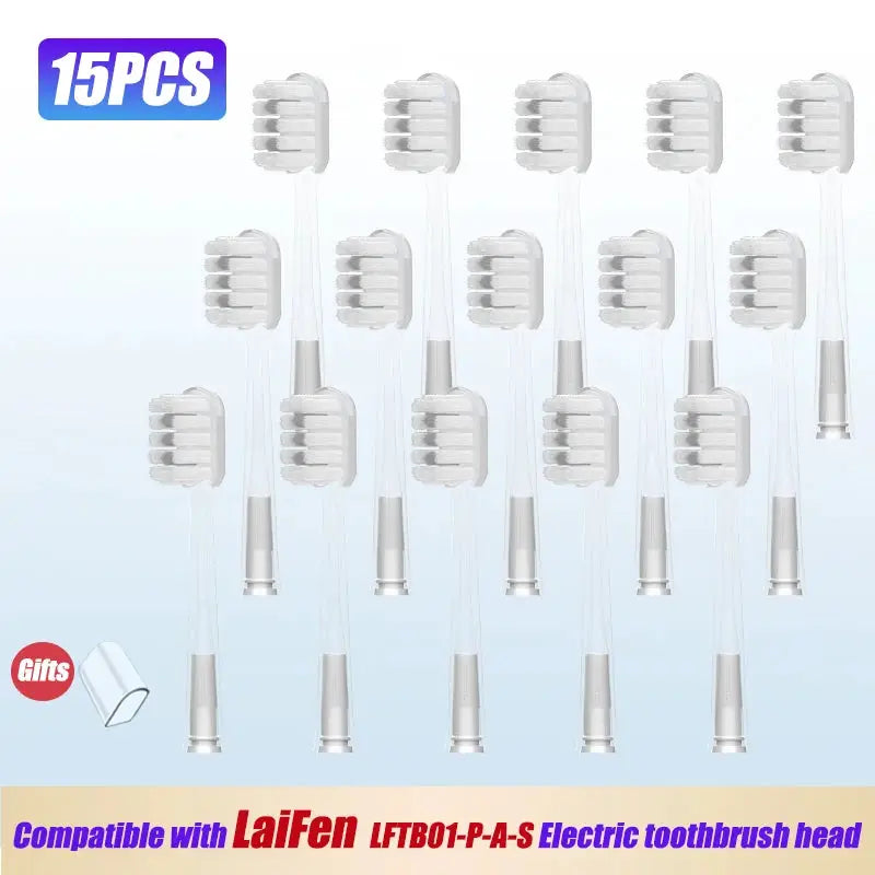 15pcs Brush Head Compatible with LaiFen LFTB01-P-A-S Sonic Electric Toothbrush Vacuum Packaging from PriceLows™