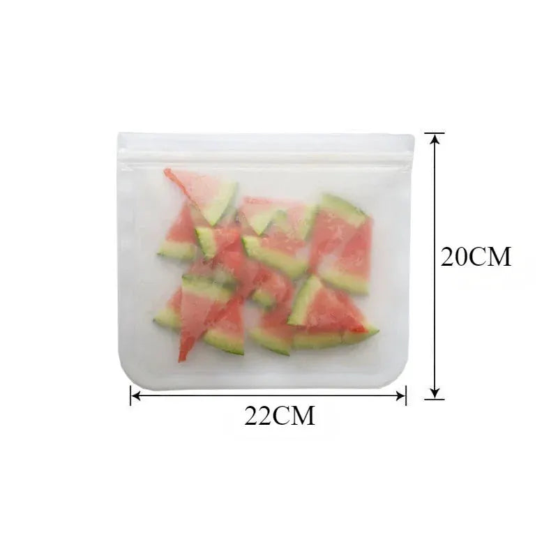 Reusable Food Storage Bags | Leakproof | Food Grade EVA | Stand Up Zip