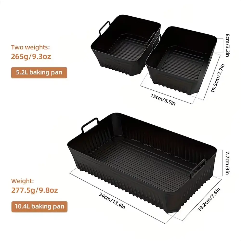 Silicone Air Fryer Basket Liner | Fits Ninja AF500 | Non Stick Reusable | 1 Pack