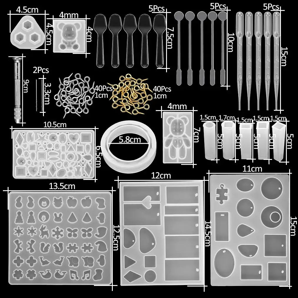 Silicone Resin Mold Kit | Jewelry Making Supplies | With Epoxy And Dried Flowers