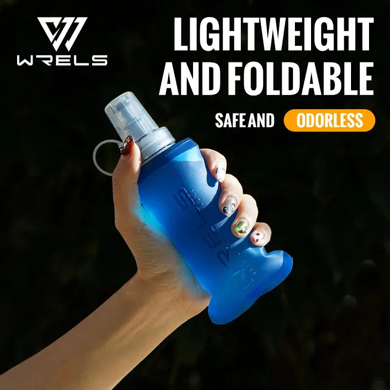 WRELS Folding Collapsible Water Bottle Running Water Bottle Soft Flask TPU BPA-Free Camping Hiking Travel Folding Water Bottle from PriceLows™