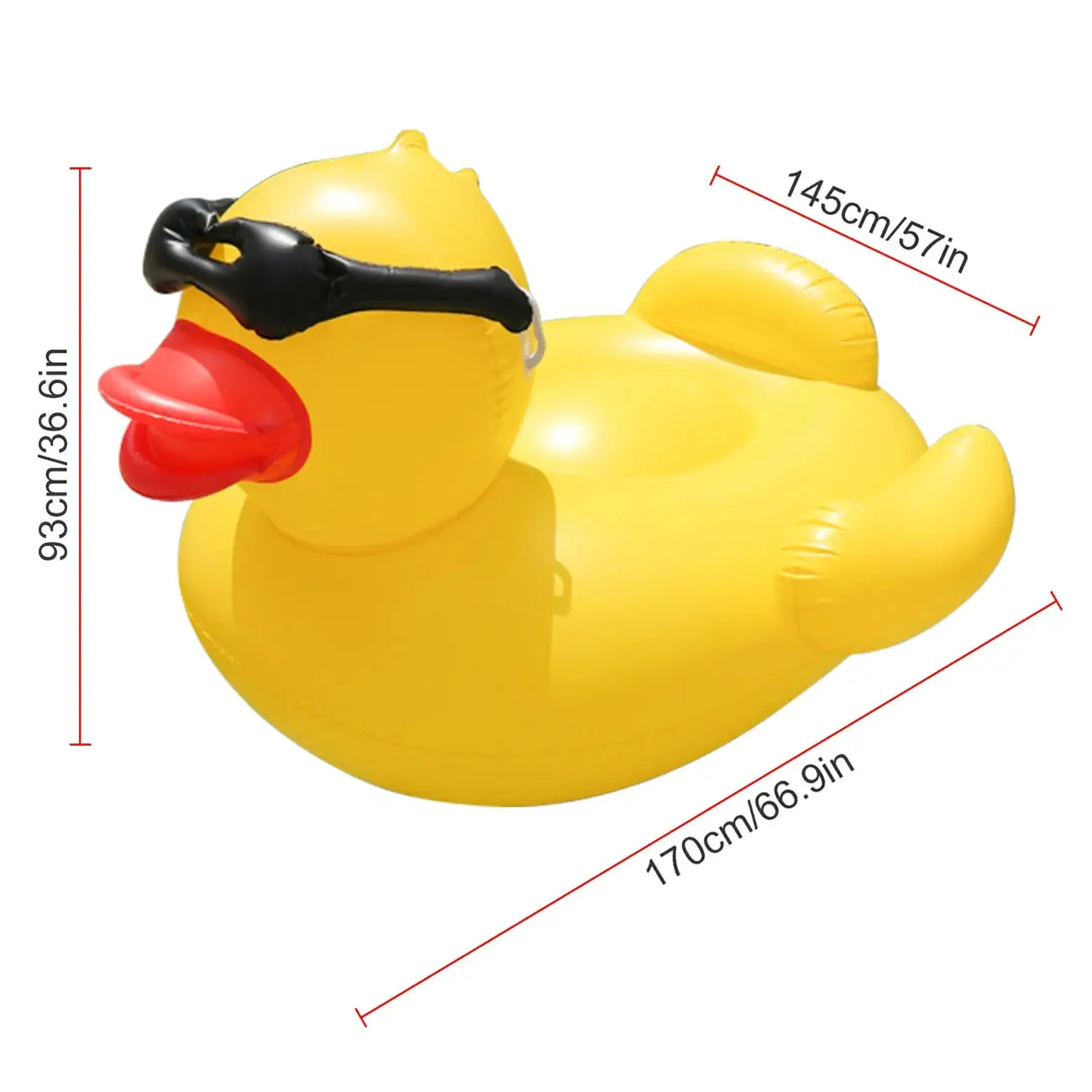 Inflatable Pool Float | Yellow Duck Design | Stable Legs And Wings | One Size