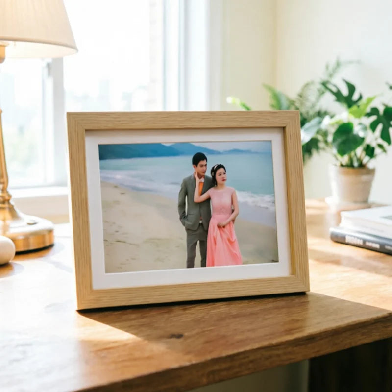 Wooden Digital Photo Frame | 10.1 Inch Display | 32GB Storage | WiFi Frameo
