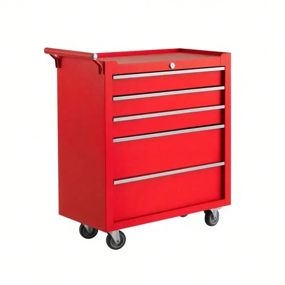 5-Drawer Rolling Tool Chest Organizer - Heavy-Duty Steel Mobile Cabinet With Lockable Wheels, Smooth-Glide Drawers, Protective Liners, Side Handle For Garage, Workshop, Warehouse from PriceLows™